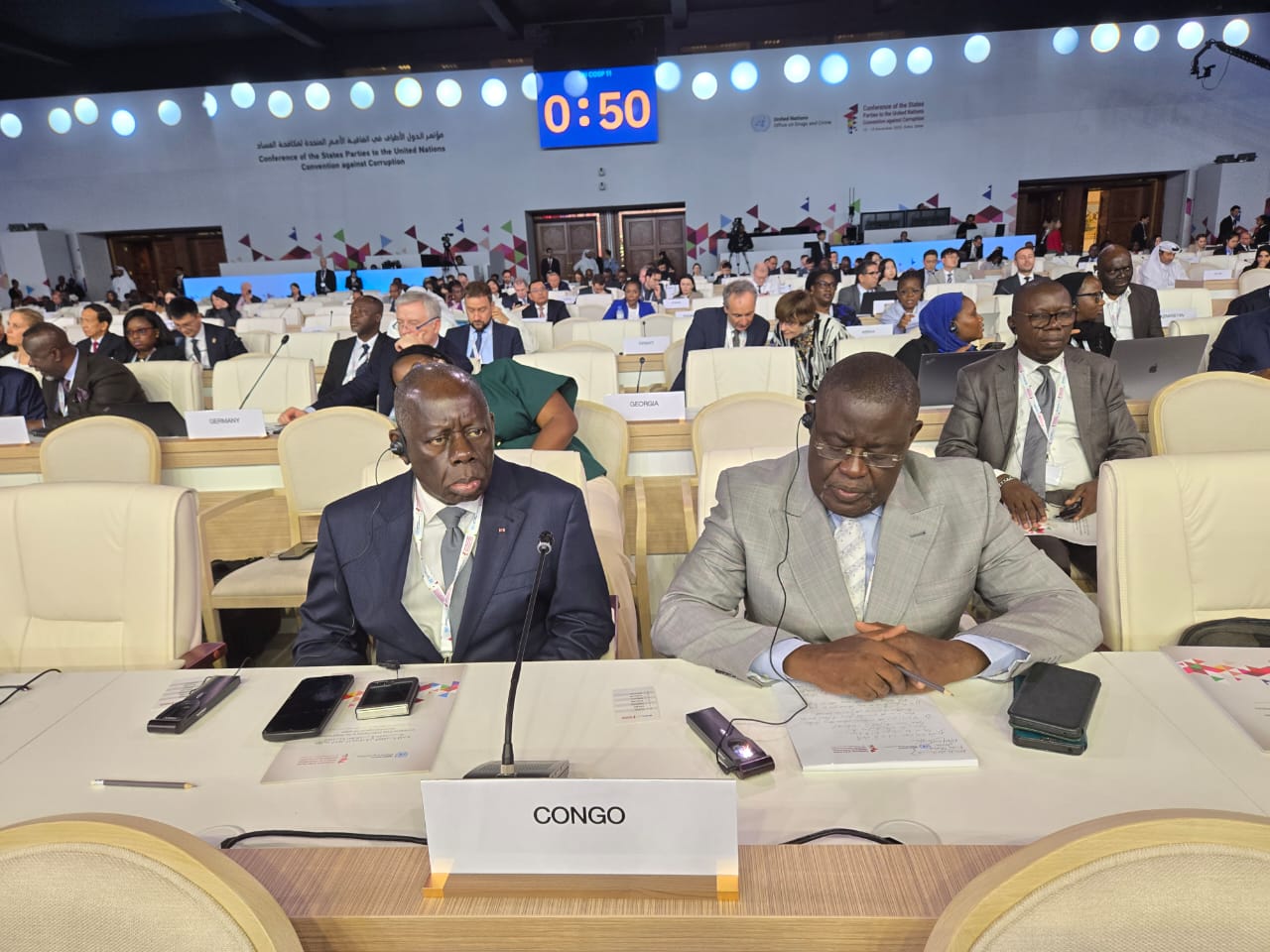 La Délégation congolaise suivant les travaux en plénière 